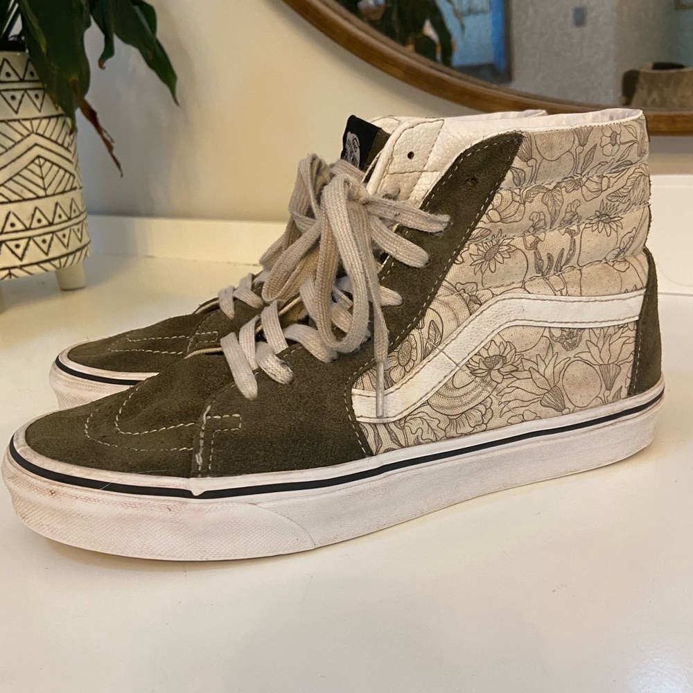 Vans Sk8 Hi Moss Green/Floral 7.5/9